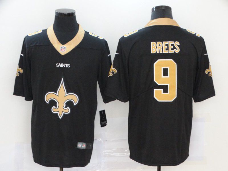 Men New Orleans Saints #9 Brees Black Nike Team logo fashion NFL Jersey->customized nhl jersey->Custom Jersey